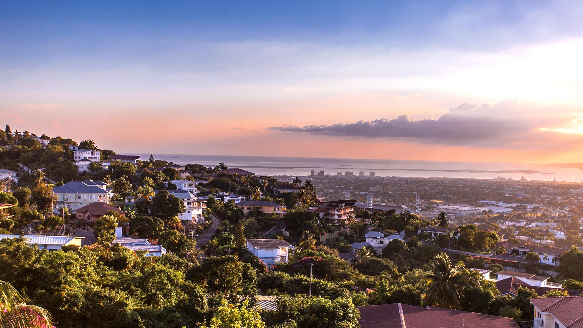 Aerial view of Kingston, Jamaica