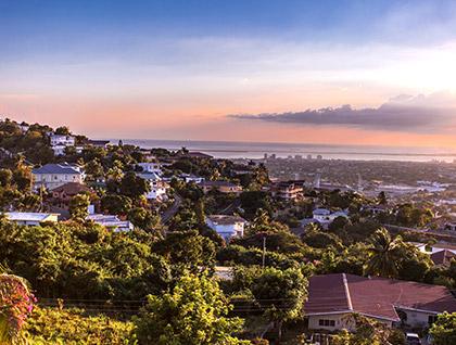 Aerial view of Kingston, Jamaica