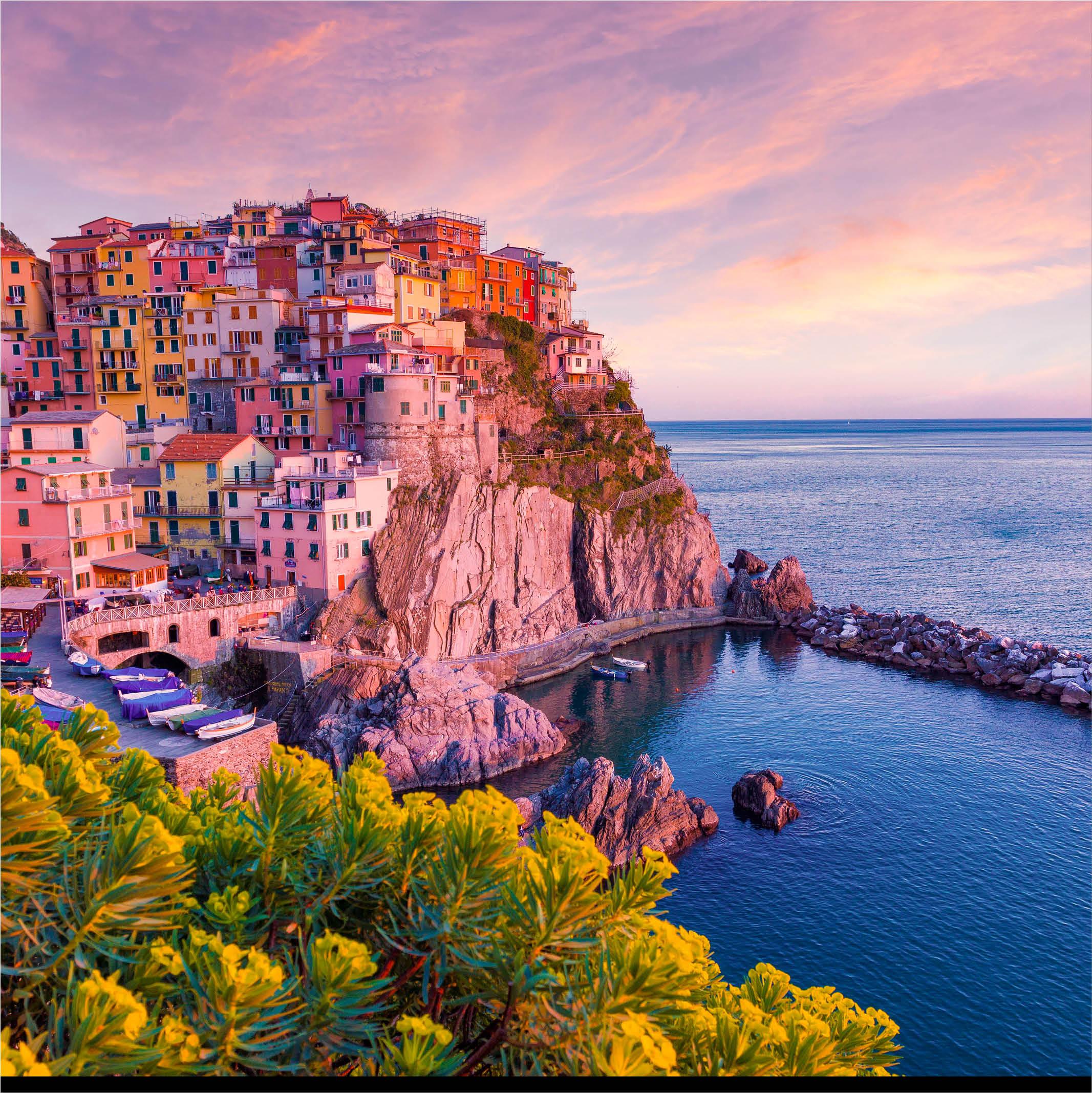 Colorful houses of Amalfi cascading down the cliffs